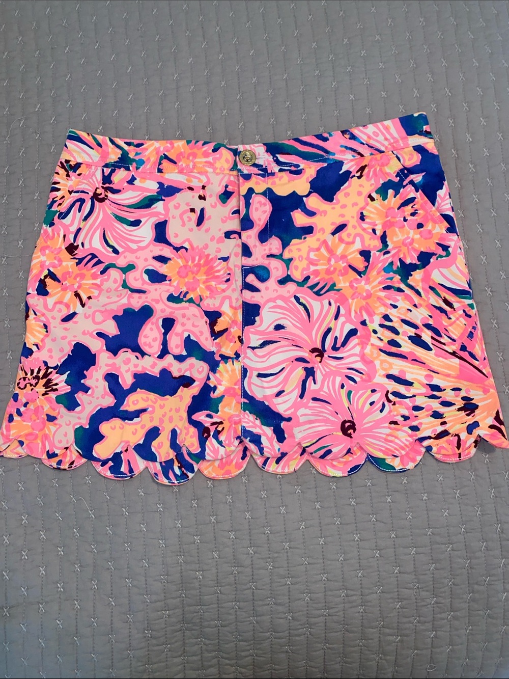 Lilly Pulitzer Floral Scalloped Skort in Pink, Blue & Yellow